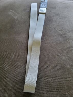 Volcom White Webbed Belt with Metal Logo Buckle